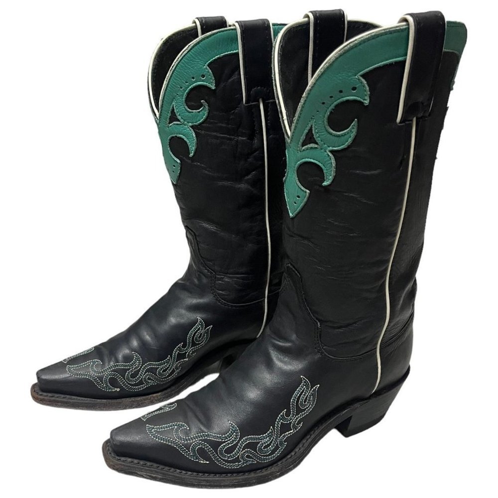 FLAMING Vintage Genuine JUSTIN Western Cowboy Boots - 5.5 US